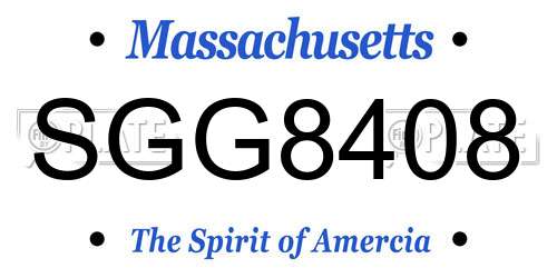 SGG8408 Massachusetts License Plate
