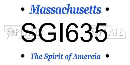 SGI635 Massachusetts License Plate