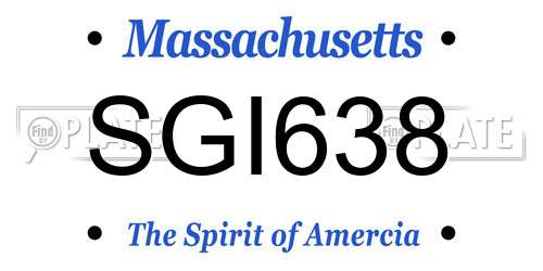 SGI638 Massachusetts License Plate