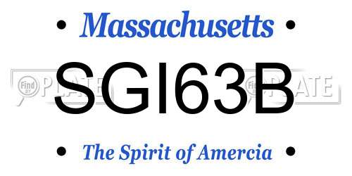 SGI63B Massachusetts License Plate