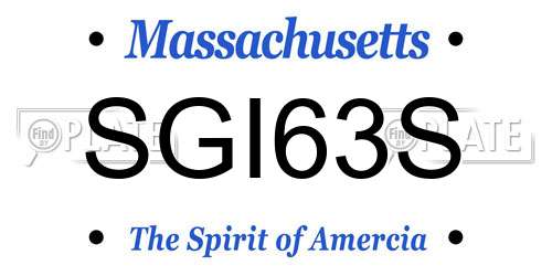 SGI63S Massachusetts License Plate