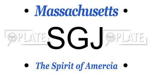 SGJ Massachusetts License Plate