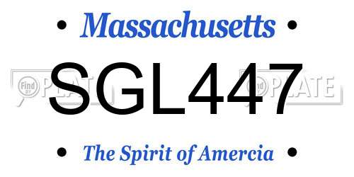 SGL447 Massachusetts License Plate