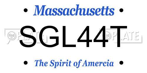 SGL44T Massachusetts License Plate