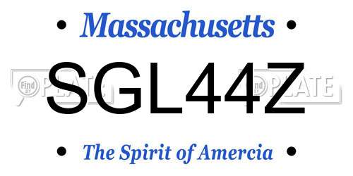 SGL44Z Massachusetts License Plate
