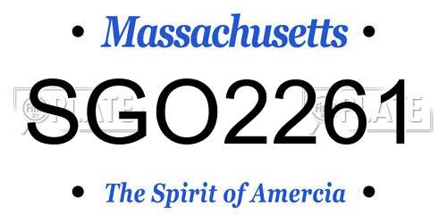 SGO2261 Massachusetts License Plate