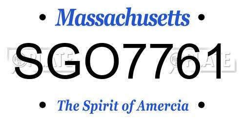 SGO7761 Massachusetts License Plate