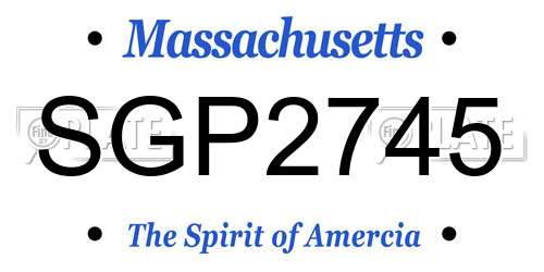 SGP2745 Massachusetts License Plate