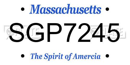 SGP7245 Massachusetts License Plate