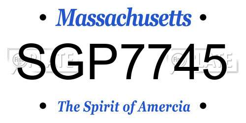 SGP7745 Massachusetts License Plate