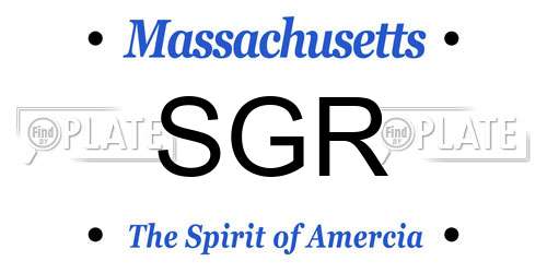 SGR Massachusetts License Plate
