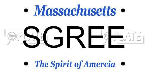 SGREE Massachusetts License Plate