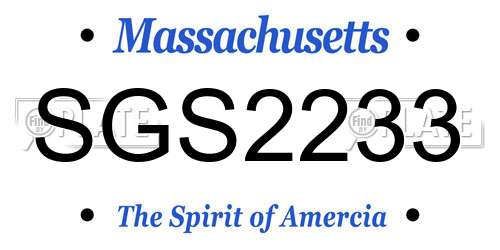 SGS2233 Massachusetts License Plate