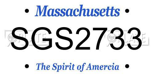 SGS2733 Massachusetts License Plate