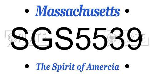SGS5539 Massachusetts License Plate