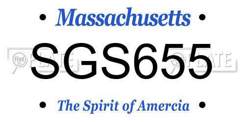 SGS655 Massachusetts License Plate