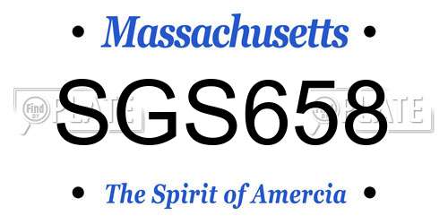 SGS658 Massachusetts License Plate