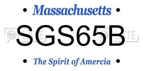 SGS65B Massachusetts License Plate