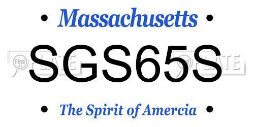 SGS65S Massachusetts License Plate