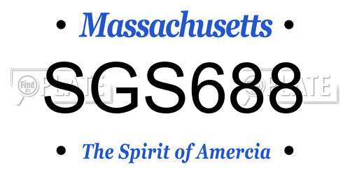 SGS688 Massachusetts License Plate