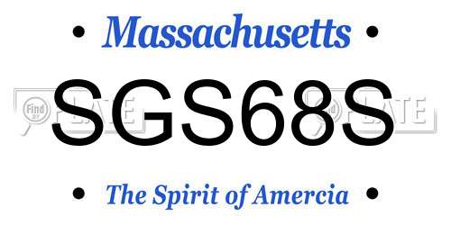 SGS68S Massachusetts License Plate