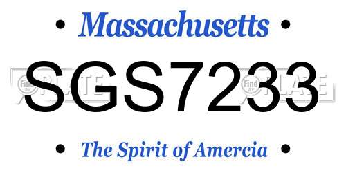 SGS7233 Massachusetts License Plate