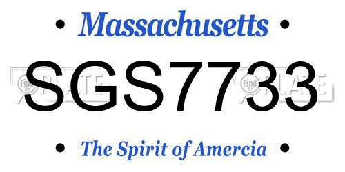 SGS7733 Massachusetts License Plate