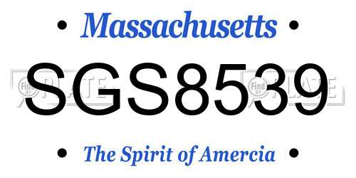 SGS8539 Massachusetts License Plate