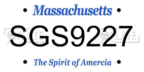 SGS9227 Massachusetts License Plate