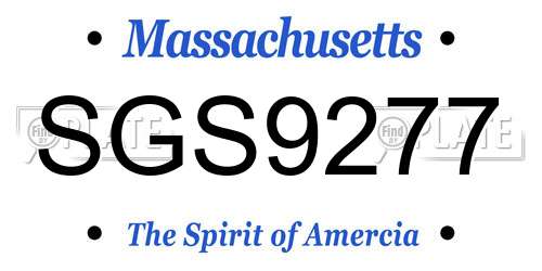 SGS9277 Massachusetts License Plate