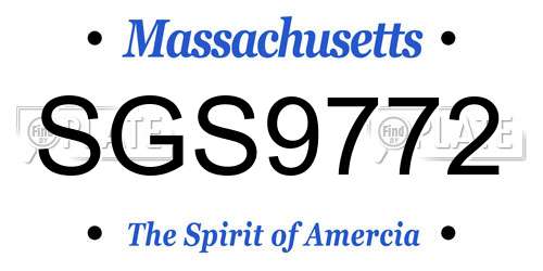 SGS9772 Massachusetts License Plate