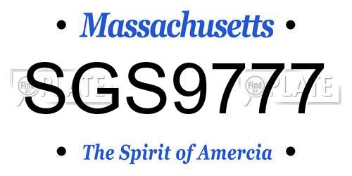 SGS9777 Massachusetts License Plate
