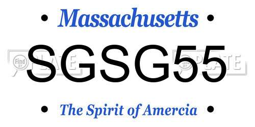 SGSG55 Massachusetts License Plate