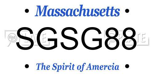 SGSG88 Massachusetts License Plate