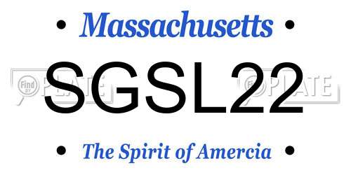 SGSL22 Massachusetts License Plate