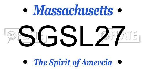 SGSL27 Massachusetts License Plate