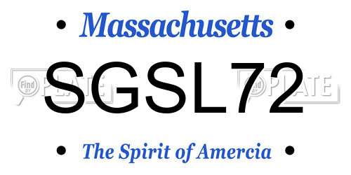 SGSL72 Massachusetts License Plate
