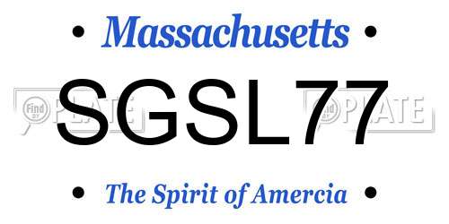 SGSL77 Massachusetts License Plate