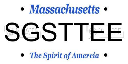 SGSTTEE Massachusetts License Plate