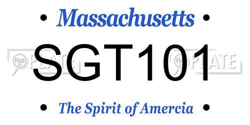 SGT101 Massachusetts License Plate