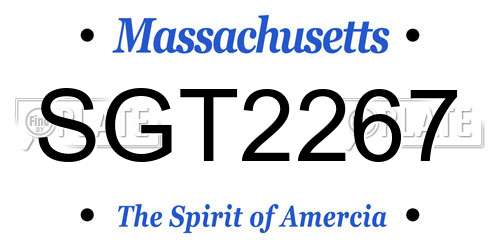 SGT2267 Massachusetts License Plate