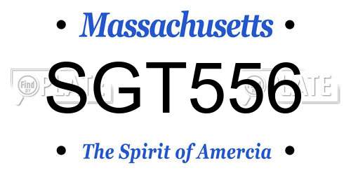 SGT556 Massachusetts License Plate