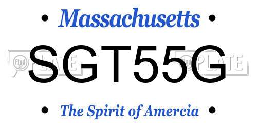 SGT55G Massachusetts License Plate