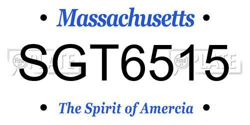 SGT6515 Massachusetts License Plate