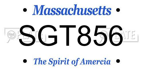 SGT856 Massachusetts License Plate
