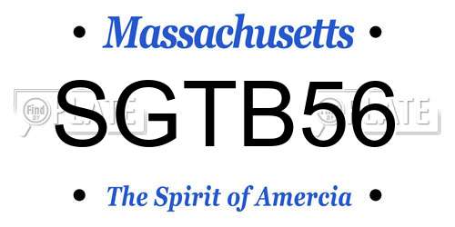 SGTB56 Massachusetts License Plate