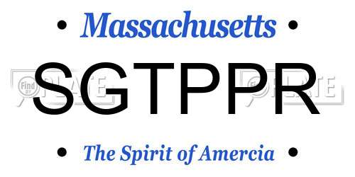SGTPPR Massachusetts License Plate