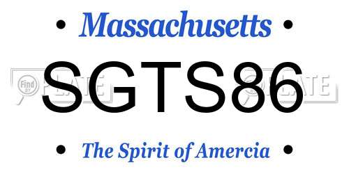 SGTS86 Massachusetts License Plate