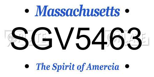 SGV5463 Massachusetts License Plate