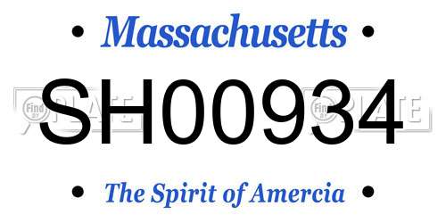 SH00934 Massachusetts License Plate